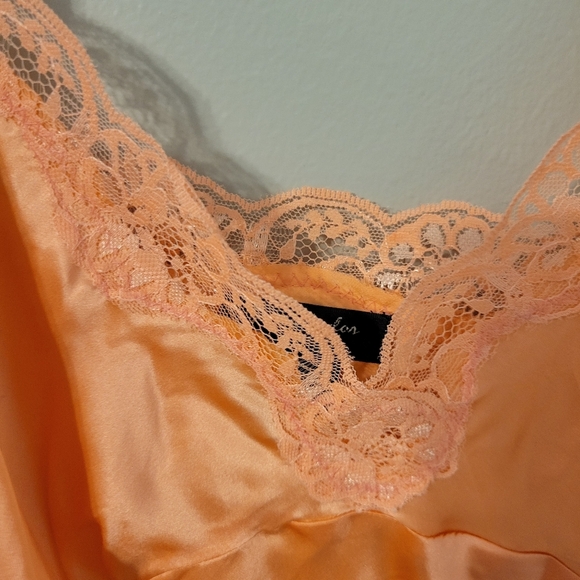 Sunny Taylor Apricot Silk Y2k Babydoll Camisole Tank Top with Lace. Size Large - Picture 3 of 9